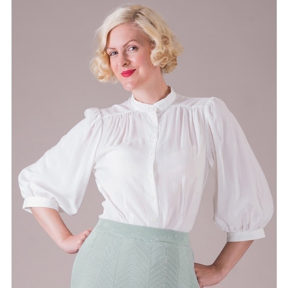 NWT Emmy Design Effortless Edwardian Blouse - Picture 1 of 8